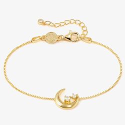 Nomination Dream Beats Gold Tone Cubic Zirconia Moon Bracelet 242601/024