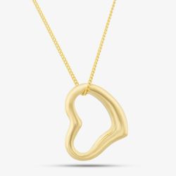 9ct Yellow Gold Open Heart Necklace 1.61.4243