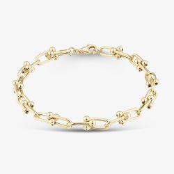 9ct Yellow Gold 7.5 Inch Fancy Ball Bar Chain Bracelet HTLC-600-9Y-7.5