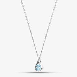Silver Blue Topaz Necklace GK-P146T