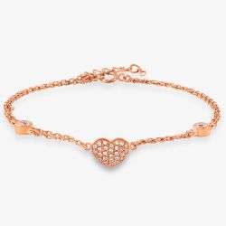Rosa Lea Heart Double Chain Bracelet BJ-BR212CRRG