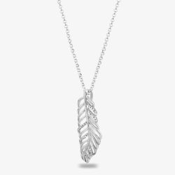 Rosa Lea Pave Large Leaf Pendant AE-950732NA