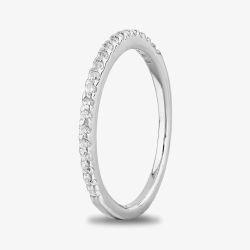 Starbright Silver Cubic Zirconia Claw Set Narrow Half Eternity Ring R6843 3A