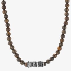 Bourne and Wilde Mens Bronzite Beaded Necklace UR24-01