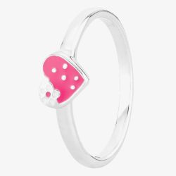 Fleur Kids Sterling Silver Red Strawberry Heart Ring AZR216004 