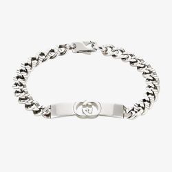 Gucci Interlocking Sterling Silver Chain Bracelet YBA853978
