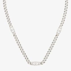 Gucci Interlocking Sterling Silver 45-50cm Chain Necklace YBB85396700100U