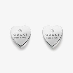 Gucci Trademark Heart Silver Stud Earrings YBD22399000100U