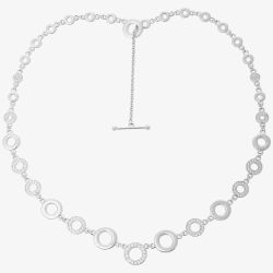 Lucy Quartermaine Silver Art Deco White Topaz Halo T Bar Necklace ADP8