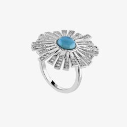 Lucy Quartermaine Sterling Silver Egyptian Turquoise Fashion Ring ER3