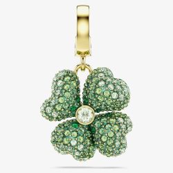 Swarovski Idyllia 18ct Gold Tone Plated Green Crystal Clover Charm 5743130