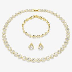 Swarovski Una Angelic Gold Tone Plated White Crystal Jewellery Set 5750619