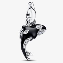 PANDORA Silver & Cubic Zirconia Orca Dangle Charm 794683C01