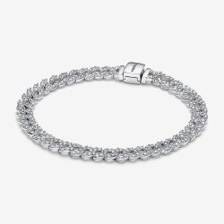PANDORA Timeless Silver Pave Cuban Chain Bracelet 593008C01
