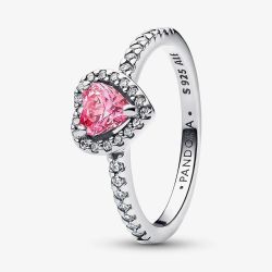 PANDORA Elevated Pink Heart Ring 198421C03