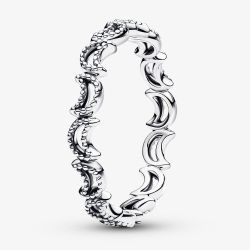 PANDORA Silver Crescent Moon Band Ring 194258C00