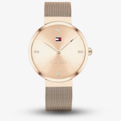 Tommy Hilfiger Ladies Liberty Pale Gold Plated Mesh Bracelet Watch 1782218