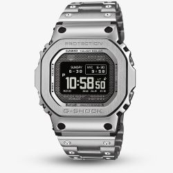 Casio Mens G-Shock Full Metal Origin 5000 Series Silver Digital Solar Bracelet Watch GMW-BZ5000D-1ER
