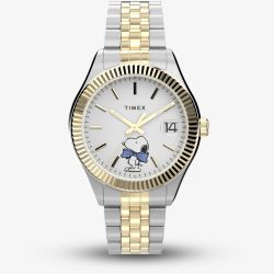 Timex Ladies X Peanuts Two-Tone Legacy Bowtie White Dial Watch TW2Y11100