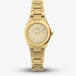 Timex Ladies Q Continental Mini 24mm Gold Tone Bracelet Watch TW2Y68300