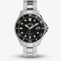 Timex Mens Deepwater Meridian 200 Black Dial Bracelet Watch TW2W82000