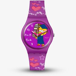 Swatch Simpsons Lisa Class Act Purple Watch SO28Z118
