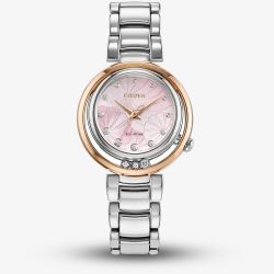 Citizen L Arcly Two Colour Mother Of Pearl Pink Diamond Watch EM1114-80Y