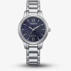 Citizen Ladies Eco Drive Silver Tone Blue Dial Watch EM0899-72L