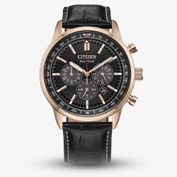 Citizen Mens Eco-Drive Classic Black Chronograph Dial Strap Watch CA4723-03E