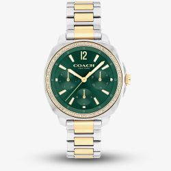 Coach Ladies Kitt Two Tone Green Dial Watch 14504394