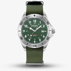 Rotary Mens Commando Khaki Fabric Strap Watch GS05475/56