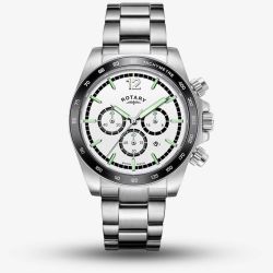 Rotary Mens Henley Chronograph White Dial Watch GB05440/02