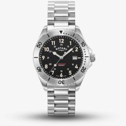 Rotary Mens Commando Black Dial Stainless Steel Watch GB05475/19