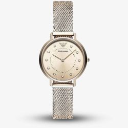 Emporio Armani Ladies Kappa Gold Plated Mesh Bracelet Watch AR11129
