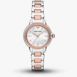 Emporio Armani Ladies Mia Rose Gold Tone Crystal Watch AR11569