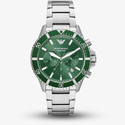 Emporio Armani Diver Green Dial Chronograph Watch AR11500