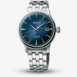 Seiko Mens Presage Automatic Blue Bracelet Watch SRPB41J1