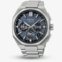 Seiko Mens Astron Tesselate GPS Solar Blue Dial Titanium Bracelet Watch HAB001J1