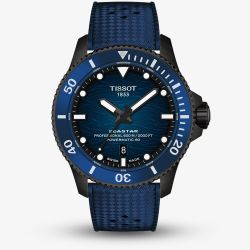 Tissot Mens Seastar 2000 44mm Blue & Black Rubber Strap Watch T120.907.37.041.00