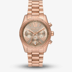 Michael Kors Ladies Lexington Rose Gold Chronograph Watch MK7217