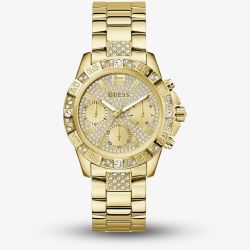 Guess Ladies Majesty Gold Plated Crystal Watch GW0771L2
