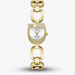 Guess Ladies Gia Gold Tone G Shape Crystal Watch GW0683L2