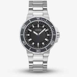 Guess Mens Track Black Dial & Silver Bracelet Watch GW0426G1