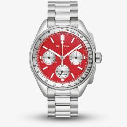 Bulova Lunar Pilot Red Chronograph Watch 96K115