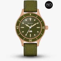 Bulova Mens Special Edition MIL-Ships Green Bronze Watch Dl 98A324