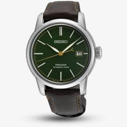 Seiko Mens Presage Natural Green Urushi Lacquer Watch SPB407J1