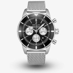 Breitling Mens Superocean Heritage II B01 Chronograph Black Bracelet Watch AB0162121B1A1