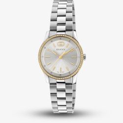 Gucci Ladies G-Timeless Gold Bezel Watch YA1265072