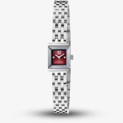 Gucci Ladies G-Frame Red Square Dial Watch YA128541