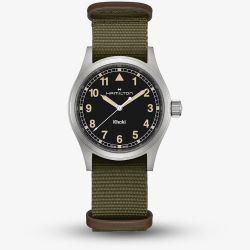 Hamilton Mens Khaki Field Quartz 38mm Green Fabric Strap Watch H69401930